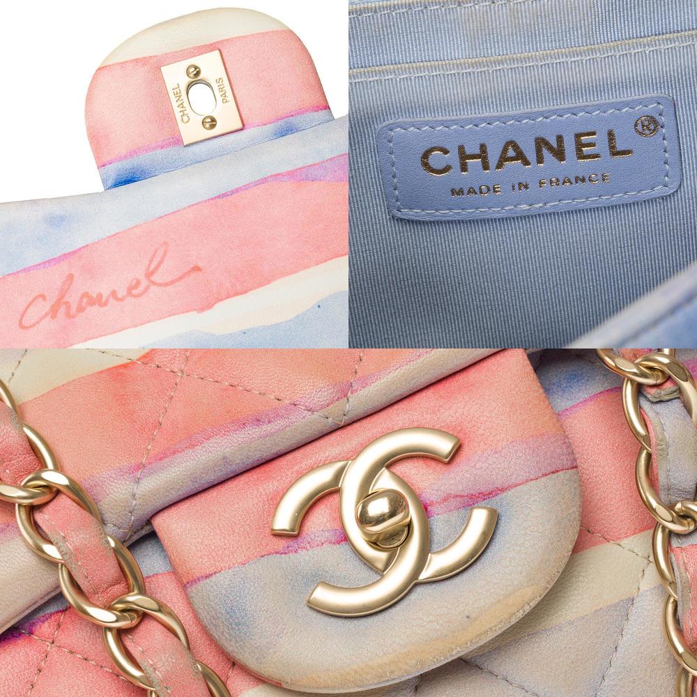 CHANEL Rare Timeless Jumbo Flap Bag Watercolor Print quilted lambskin, MGHW - Picture 7 of 12